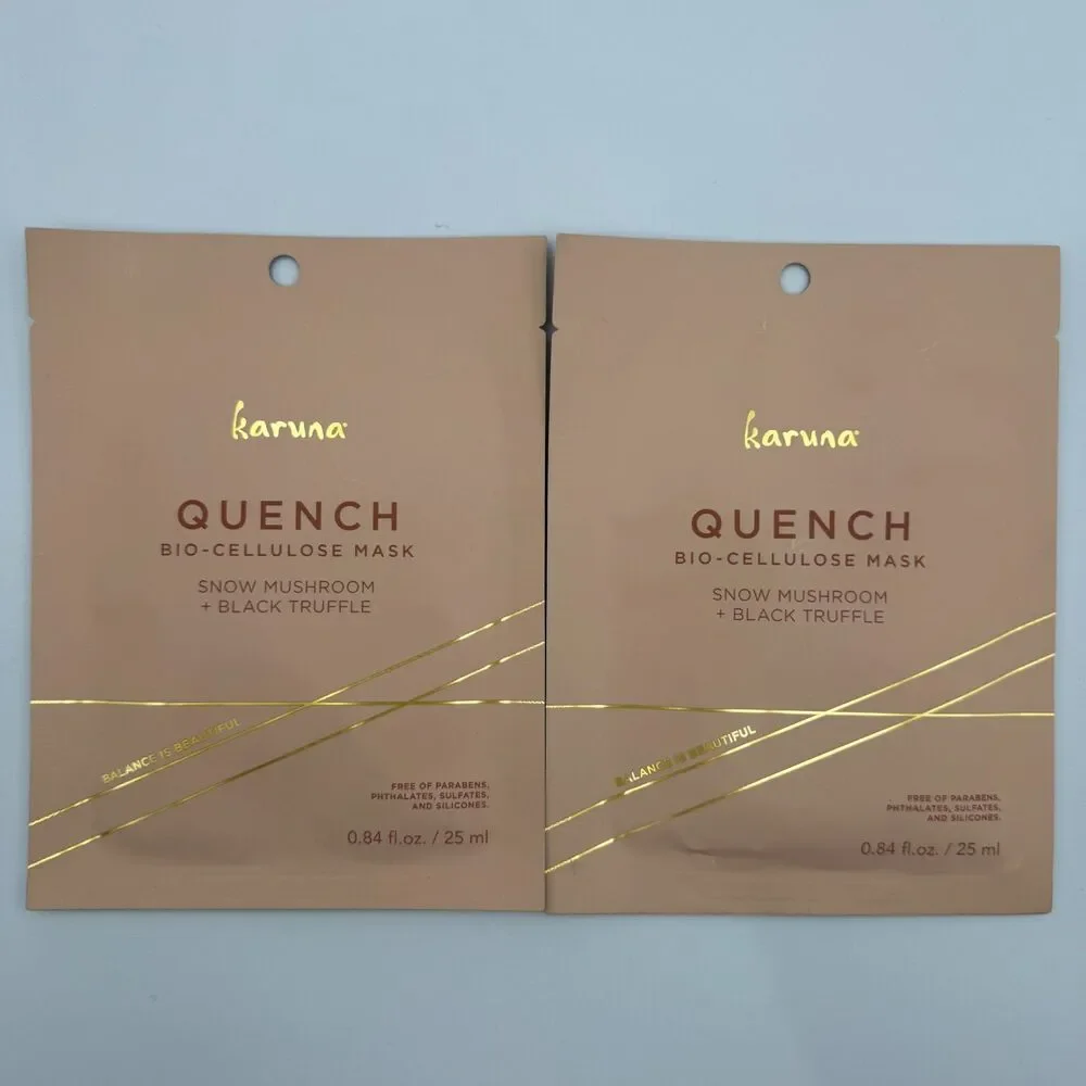 2 x Karuna Skin Quench Bio-Cellulose Mask Hyaluronic Acid Blend Expires 7/27